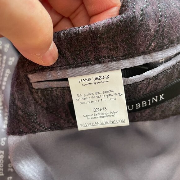 Hans Ubbink Embellished Single-Breasted Blazer Jacket Women's Purple Check - Picture 11 of 16